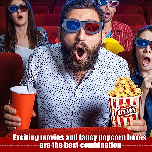 Tanlade 32 oz Disposable Popcorn Buckets 50 Pack Paper Popcorn Containers Popcorn Bowl Popcorn Tubs for Movie Night, Popcorn Cups for Concession Stand, Carnival Theme Party Decorations