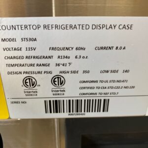 Bakery Display Cooler Case Counter top Desktop vertical Commercial refrigerator Pastry Deli 36" Glass NSF ETL UL-ST530A