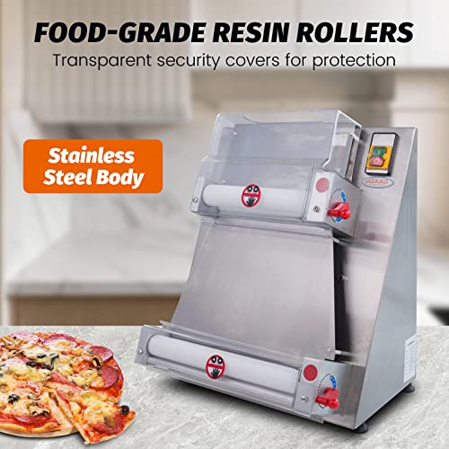 Hakka Pizza Dough Roller Sheeter - Professional Grade with Adjustable Thickness and Size, 370W, 110V
