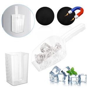 4 pieces magnetic ice scoop holder for side of fridge clear plastic ice scoop holder for freezer commercial ice scoop holder ice scoop for ice machine with holder for weddings bar ice bucket