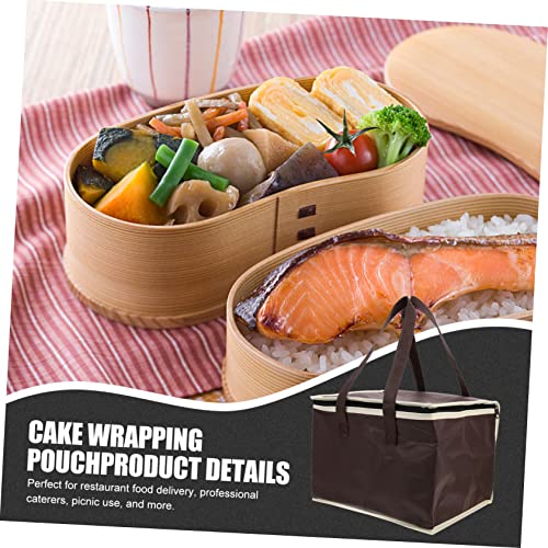 UPKOCH 4pcs Bag Bags Lunch Takeout Home Picnic Restaurant Travel Non-woven Wrapping Grocery Handle Cold Beach Inch Take-out Hiking Tote or Pouch Thermal Fabric Pizza Camping Food