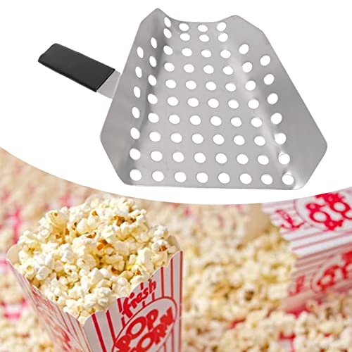 French Fry Scooper, Ergonomic Design Single Handle Safe Popcorn Scoop with Holes for Filling Bag for Movie Theater