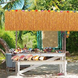 2 Pc Luau Grass Table Skirt, Hawaiian Table Skirt, 9 Feet Hawaiian Fringe Table Skirt, Grass Table Skirts for Luau Party, Luau Plastic Table Skirt for Hawaiian Luau Party Supplies Birthday Decoration