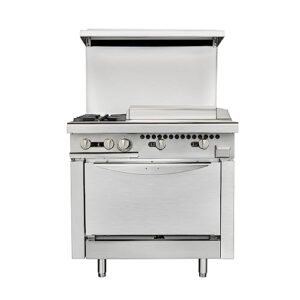 wmaot 36" commercial range with 2 burner 4.8 cu.ft electric oven 24" griddle 35000 btu manual natural gas range for commercial kitchen restuarant bar