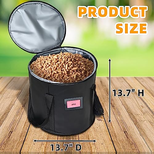 Upgraded 2PCS 20LBS Pellet Grills Stay Dry Pellet Bin - Wood Pellet Storage Bag Container - Smoker Pellet Dispenser - Anti-Shock Foam Layer Reduces Wood Pellets/Charcoal Chipping