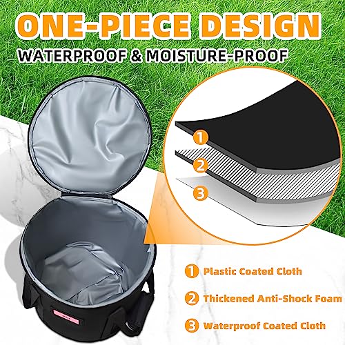 Upgraded 2PCS 20LBS Pellet Grills Stay Dry Pellet Bin - Wood Pellet Storage Bag Container - Smoker Pellet Dispenser - Anti-Shock Foam Layer Reduces Wood Pellets/Charcoal Chipping