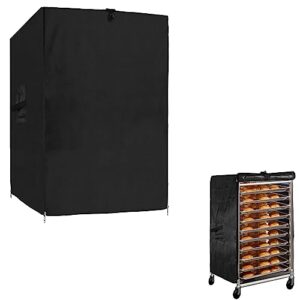 womaco sheet pan/bun pan rack cover, waterproof bread rack cover with vents & convenient handles, 20-tier bakery rack covers with zippers (10-tier (23" w x 28" d x 33" h))