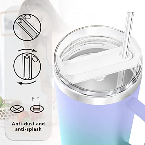 Mojoker 2 Pcs White Skinny Tumbler Lid Replacement, 40 OZ Tumbler Lid Compatible for Stanley, Spill Proof Splash Resistant Tumbler Covers Fit for Stanley Tumbler and More Coffee Mugs