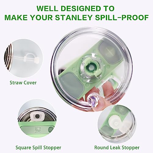 Silicone Spill Proof Stopper 6psc for Stanley Tumbler 2.0,Straw Cover for Stanley Cup Cover Caps 30oz 40oz Stanley Cup Accessories Include Straw Cover Cap,Square Leak Stopper & Round Lid Stopper