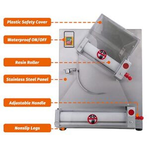 EASYROSE Electric Dough Sheeter Machine 370W Max 11.8" Pizza Dough Roller Sheeter, Automatic Commercial Pizza Dough Press Machine, Noodle Bread Pasta Maker