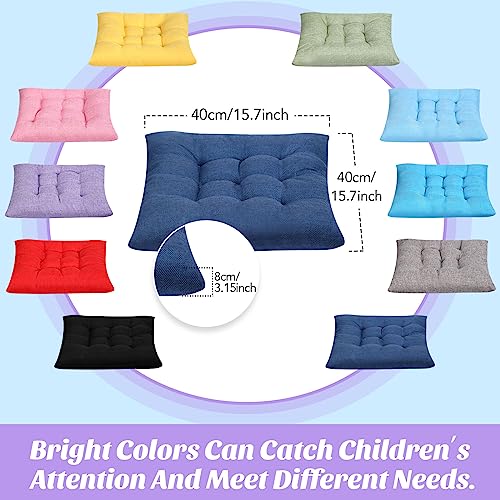 Geetery 20 Pieces Floor Cushions Flexible Seating for Classroom Colorful Elementary Square Seat Pillows Seating 15.75 Inch Classroom Seating for Kids Adult Classroom Home Office Chair Supplies