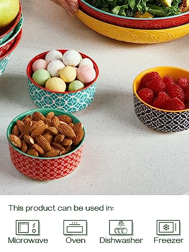 DOWAN Dipping Bowls with Lids, Ceramic Condiment Sauce Cups, 4.7 oz Dipping Sauce Bowls/Dishes for Charcuterie, Condiment, Tomato Sauce, Soy, BBQ and other Party Supplies, Assorted Colors, Set of 6