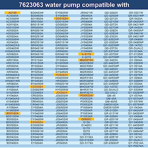 7623063 76-2306-3 Water Pump Assembly, 115V, 60Hz, 6W Compatible with manitowoc Ice Machine,Fit for A, B, C, E, G, H, J, K, M, P and Q Series. 2-Year Warrenty