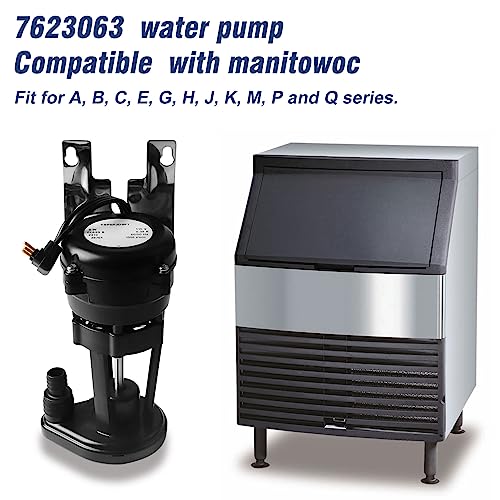 7623063 76-2306-3 Water Pump Assembly, 115V, 60Hz, 6W Compatible with manitowoc Ice Machine,Fit for A, B, C, E, G, H, J, K, M, P and Q Series. 2-Year Warrenty