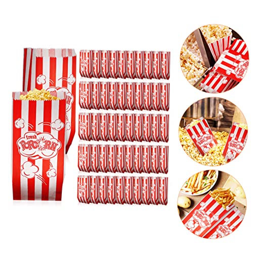 OHPHCALL 100pcs Popcorn Popcorn Packaging Bag Plastic Packaging Bags Mini Accessories Plastic Food Containers Portable Popcorn Container Paper Treats Bag Popcorn Containers Popcorn Supply