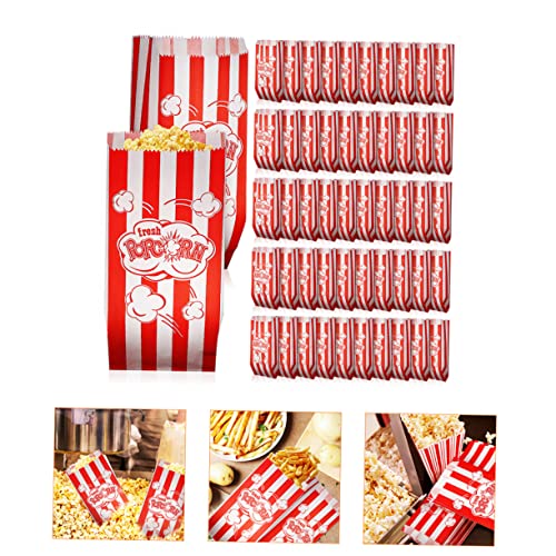 OHPHCALL 100pcs Popcorn Popcorn Packaging Bag Plastic Packaging Bags Mini Accessories Plastic Food Containers Portable Popcorn Container Paper Treats Bag Popcorn Containers Popcorn Supply