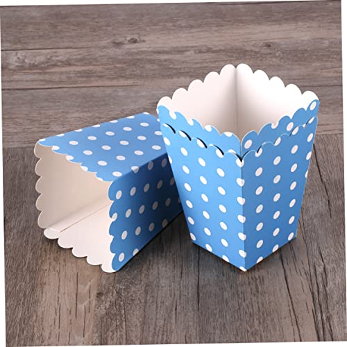 SAFIGLE 24pcs Popcorn Boxes Disposable Containers Party Decoration Supplies Dot Design Snack Box Paper Popcorn Buckets Chicken Popcorn Box Foldable Party Popcorn Cups