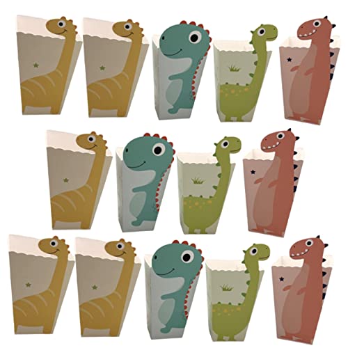 LABRIMP 24pcs Popcorn Mini Treat Bags Disposable Containers Mini Paper Bags Movie Party Decorations Popcorn Treat Bags Dinosaur Popcorn Box Convenient Popcorn Bag Individual Popcorn Bags