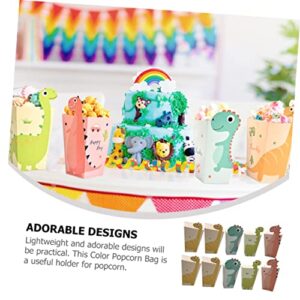 LABRIMP 24pcs Popcorn Mini Treat Bags Disposable Containers Mini Paper Bags Movie Party Decorations Popcorn Treat Bags Dinosaur Popcorn Box Convenient Popcorn Bag Individual Popcorn Bags