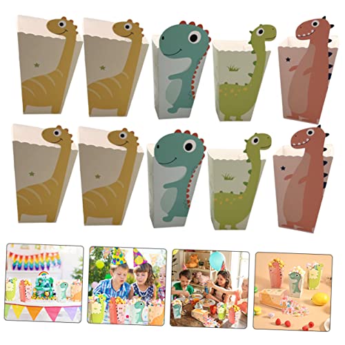 LABRIMP 24pcs Popcorn Mini Treat Bags Disposable Containers Mini Paper Bags Movie Party Decorations Popcorn Treat Bags Dinosaur Popcorn Box Convenient Popcorn Bag Individual Popcorn Bags