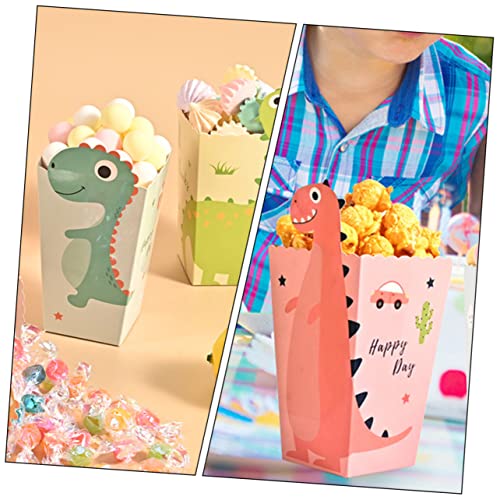 LABRIMP 24pcs Popcorn Mini Treat Bags Disposable Containers Mini Paper Bags Movie Party Decorations Popcorn Treat Bags Dinosaur Popcorn Box Convenient Popcorn Bag Individual Popcorn Bags