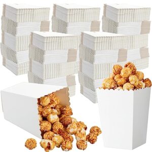 dandat 500 pcs white popcorn boxes mini paper popcorn box cardboard popcorn containers for party movie night birthday wedding decoration(2.2 x 4.2 x 3 in)