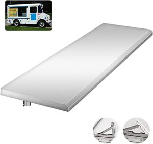 concession window, aluminum alloy food truck service window & awning door & drag hook, serving window for food trucks concession trailers,48" x 12"shelf