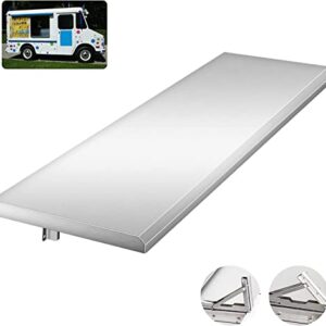 Concession Window, Aluminum Alloy Food Truck Service Window & Awning Door & Drag Hook, Serving Window for Food Trucks Concession Trailers,48" X 12"Shelf