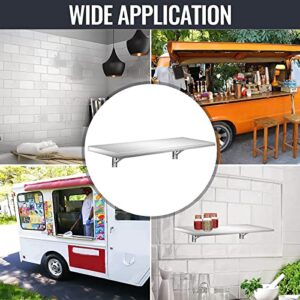 Concession Window, Aluminum Alloy Food Truck Service Window & Awning Door & Drag Hook, Serving Window for Food Trucks Concession Trailers,48" X 12"Shelf