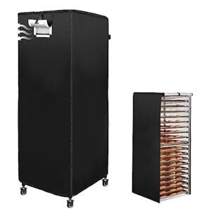 tiscover bakery rack cover with zipper, 20tier sheet pan rack/bun pan rack cover with vents, bread rack cover ，23"x28"x64" bakery single rack covers waterproof and dustproof，black