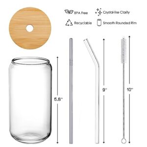 Break Up, Divorce Gifts For Women - Get Well Gifts For Women After Surgery, Feel Better Gifts - 16 Oz Coffee Iced Glass Cup With Bamboo Lid And Straws - At Least You Dont Have To Wear A Cone Can Glass