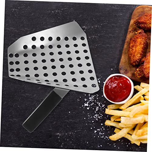 FUOYLOO French Fries Shovel Popcorn Machine Popcorn Metal Pooper Scooper Utility Scoop Fry Bagger Scoop Food Scoop Food Shovel Stainless Steel Chips Shovel Cereals Shovel Silver Teaspoon