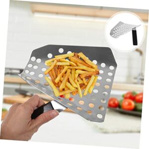 FUOYLOO French Fries Shovel Popcorn Machine Popcorn Metal Pooper Scooper Utility Scoop Fry Bagger Scoop Food Scoop Food Shovel Stainless Steel Chips Shovel Cereals Shovel Silver Teaspoon