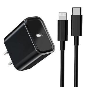 [apple mfi certified] iphone fast charger 20w usb-c wall plug apple power adapter with 6ft c-type to lightning data cable fast data sync cable for iphone 14 plus/14/13/12/11/pro/pro max/mini/xs max/xr