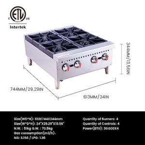 Hakka 4-Burner Gas Countertop Hotplates - High-Performing, Efficient, and Durable Cooking Solution