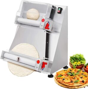 pizza dough press, electric commercial pizza roller sheeter, automatic dough press machine, pasta maker making 5s/ dough