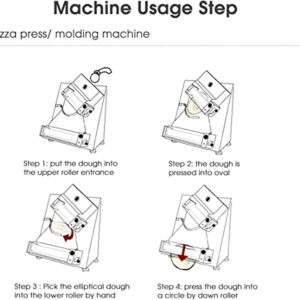 HACSYP Pizza Dough Maker, Multi-Function Electric Commercial Dough Roller Sheeter, Automatic Pizza Dough Roller Sheeter Machine,Thickness 0.5-5.5mm (Color : 40cm)