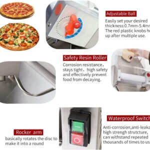 Pizza maker, 370W Automatic Commercial Pizza Dough Roller Sheeter, Electric Dough Press Machine, Making 5s/ Dough, for Rolling Various Dough