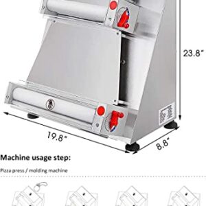 Pizza dough press, Commercial Dough Sheeter Machine, 370W Automatic Pizza Dough Roller Sheeter Maker, Kitchen Tools