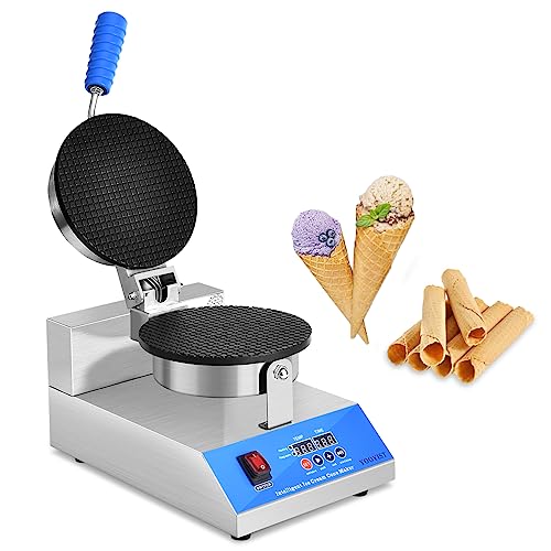 YOOYIST Commercial Ice Cream Cone Maker Waffle Cone Iron Machine LED Temperature Control For Restauant Bakery Non Stick Heavy Duty