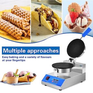 YOOYIST Commercial Ice Cream Cone Maker Waffle Cone Iron Machine LED Temperature Control For Restauant Bakery Non Stick Heavy Duty