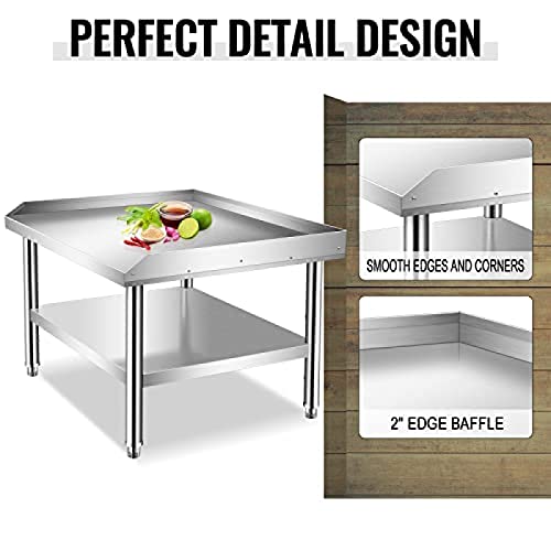 ZZZZS Stainless Steel Table,Equipment Grill Stand for Prep & Work, NSF Commercial Heavy Duty Table with Undershelf and Backsplash for Restaurant, Home and Hotel,36x30x24