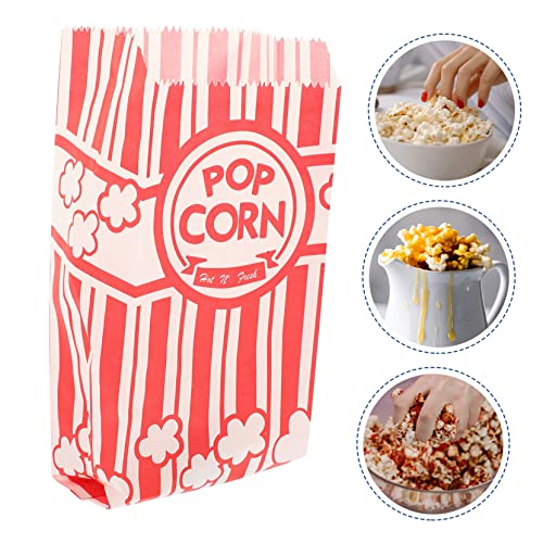 Mobestech 100pcs Popcorn Popcorn Packaging Bag Cups in Bulk Paper Bags Bulk Candy Snack Box Popcorn Buckets Small Popcorn Bags Paper Popcorn Boxes Oil-proof Popcorn Holder Popcorn Paper Bags