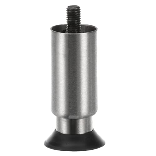 Component Hardware 1-5/8" OD x 4" H Stainless Steel Equipment Leg with Adjustable Black Nylon Flanged Toe