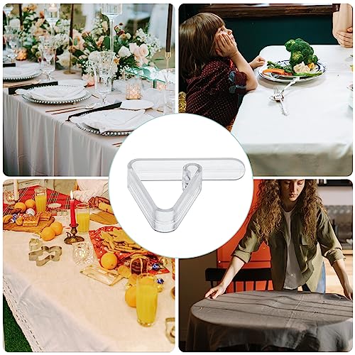 16pcs Plastic Table Cloth Clips, Clear Tablecloth Clips, Table Cloth Fixing Table Cloth Holder Clips Picnic Tablecloth Clamps for Indoor Outdoor, Fits to 0.4"-1.2" Thick Tables