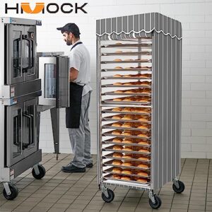 HMOCK Pan Bun Rack Cover for Commercial Bun Pan Bakery Rack - 20 Sheet,Waterproof and Dustproof Bun Rack Cover,23" W x 28" D x 64"