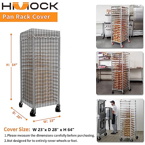 HMOCK Pan Bun Rack Cover for Commercial Bun Pan Bakery Rack - 20 Sheet,Waterproof and Dustproof Bun Rack Cover,23" W x 28" D x 64"