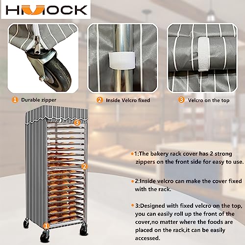 HMOCK Pan Bun Rack Cover for Commercial Bun Pan Bakery Rack - 20 Sheet,Waterproof and Dustproof Bun Rack Cover,23" W x 28" D x 64"