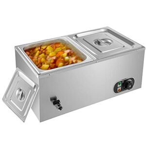 commercial food warmer 850w electric steam table 17 qt bain marie - stainless steel for buffet catering