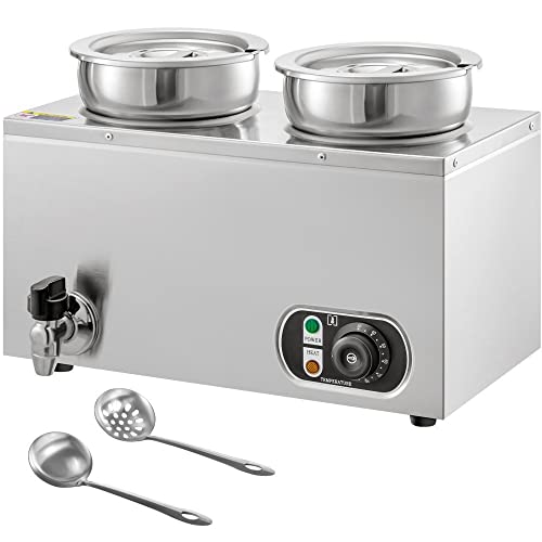 Commercial Food Warmer 8.4 Qt Capacity with Adjustable Temperature Control and Stainless Steel Construction